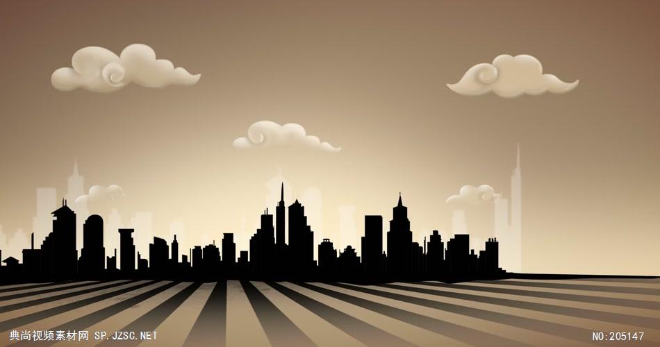 D214-9 卡通城市剪影