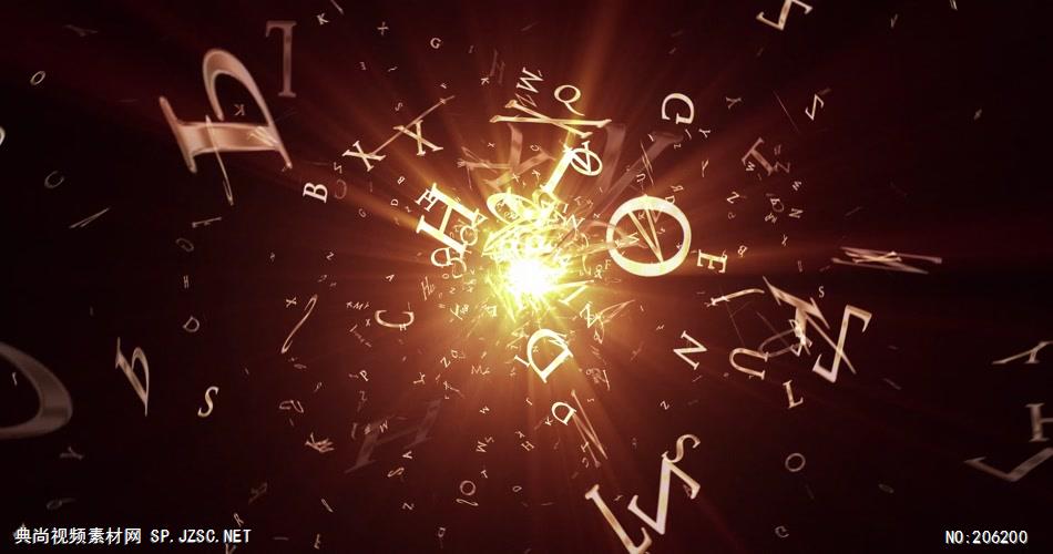 S-003-绚丽字符Logo汇聚Pr模板