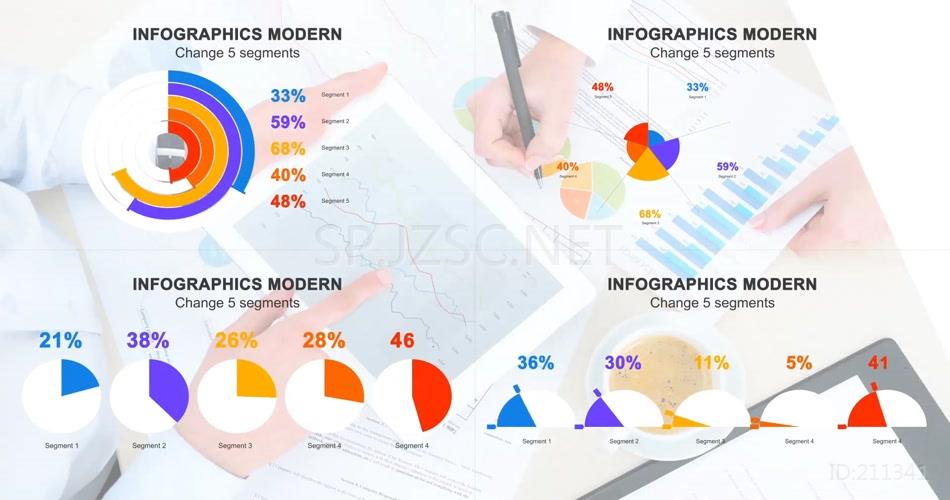 17361 现代信息数据图表展示动画 图表ae素材
