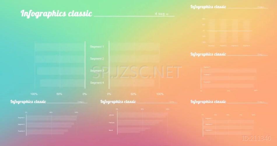 17371 白色简洁信息数据图表动画 图表ae素材