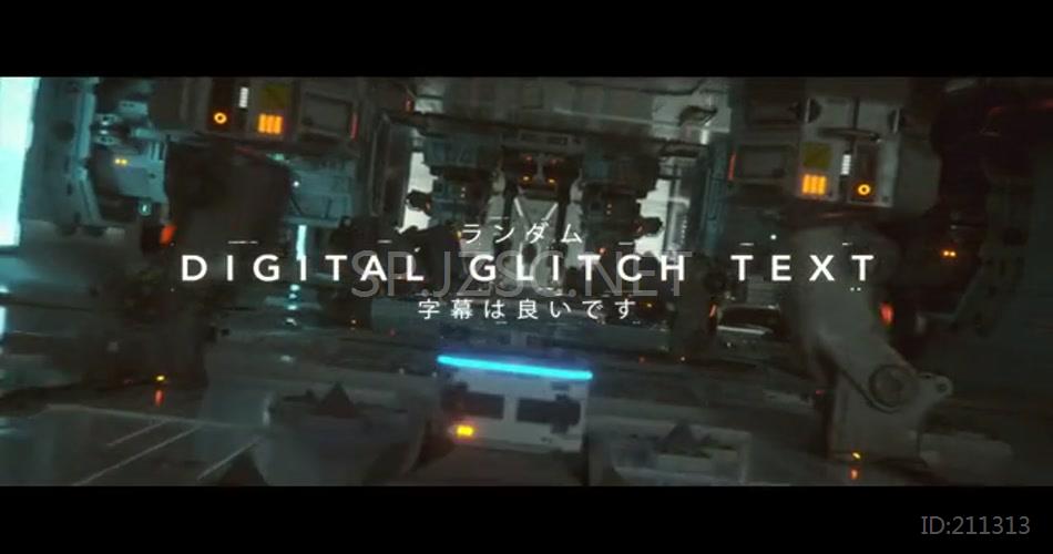 15322 数字故障效果文本 图表ae素材